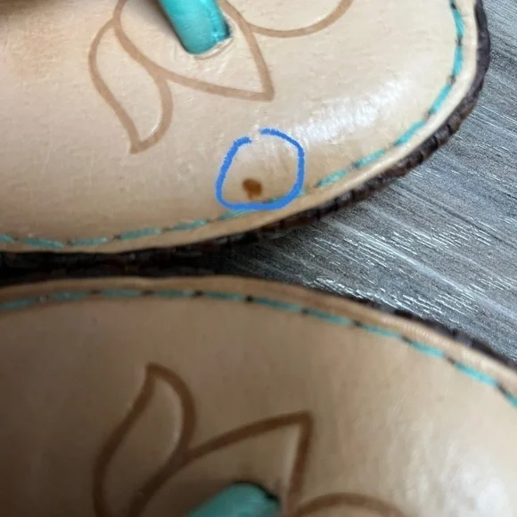 Born teal comfortable lightweight boho vacation festival beach sandals Size 7 - Picture 3 of 10